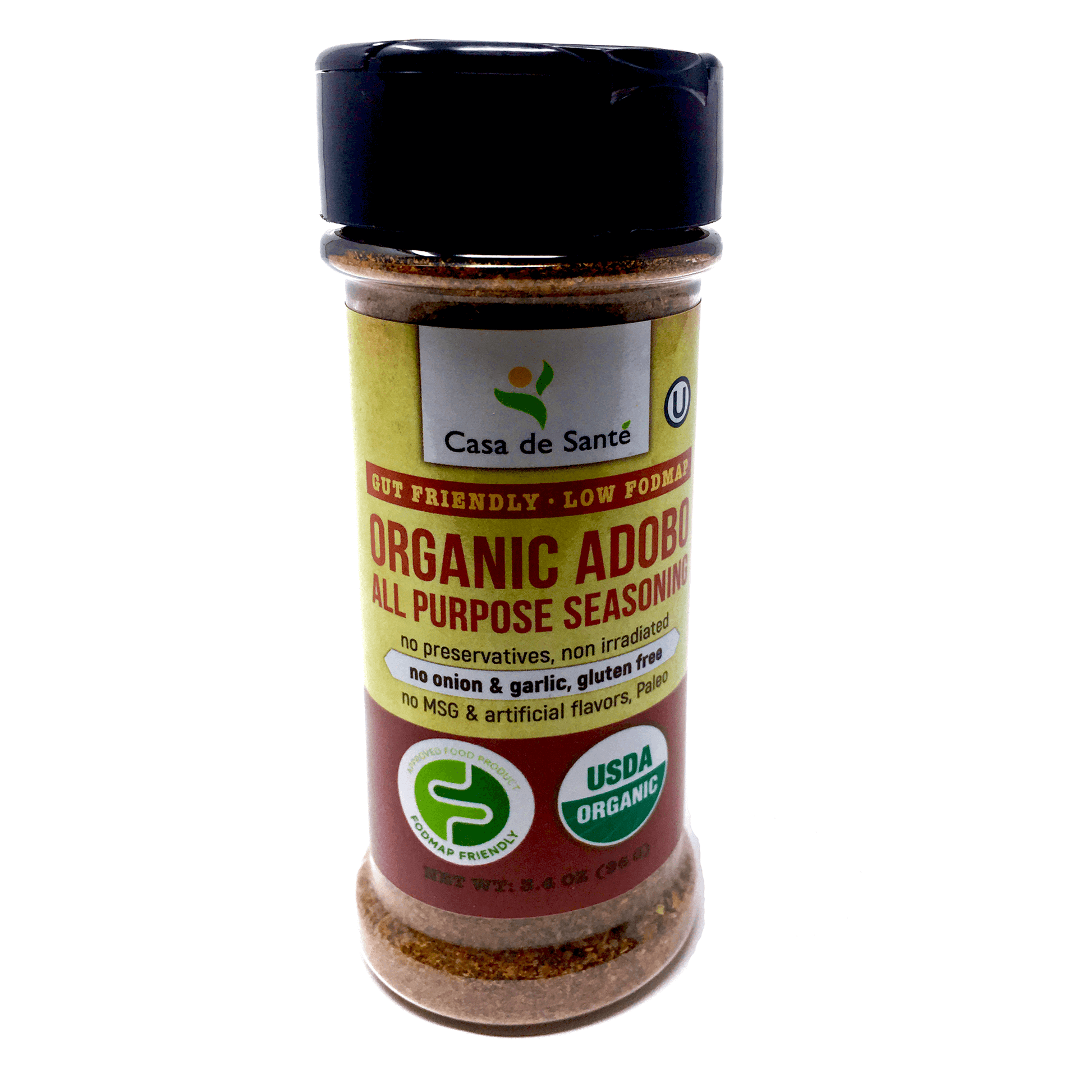Organic Low FODMAP Spice Mix (Adobo Seasoning) - No Onion No Garlic, Gluten Free, Low Sodium, No Carb, Keto, Paleo, Kosher-no onion no garlic low fodmap spice-casa de sante