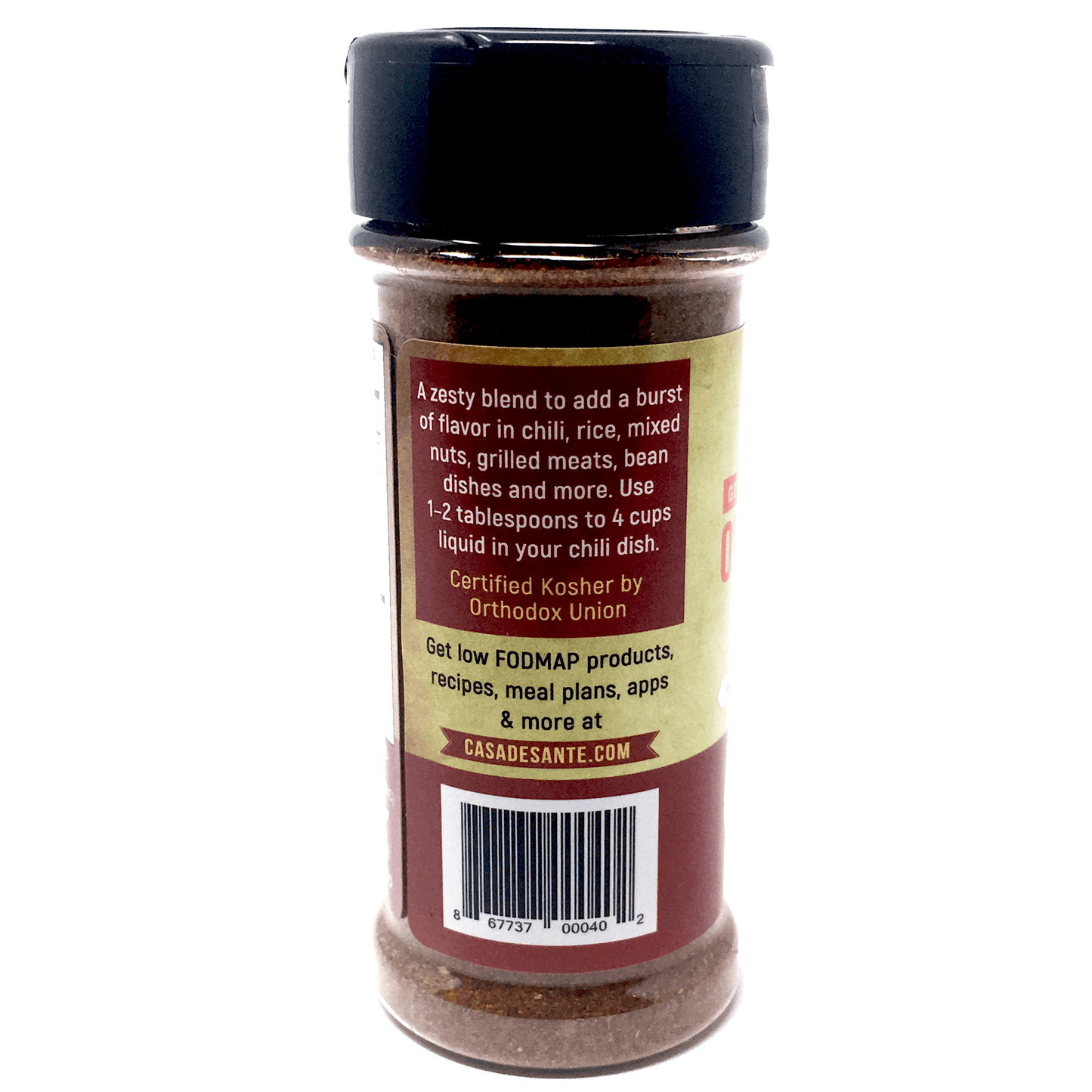 Organic Low FODMAP Spice Mix (Chili Seasoning) - No Onion No Garlic, Gluten Free, No Sodium, No Carb, Keto, Paleo, Kosher-no onion no garlic low fodmap spice-casa de sante
